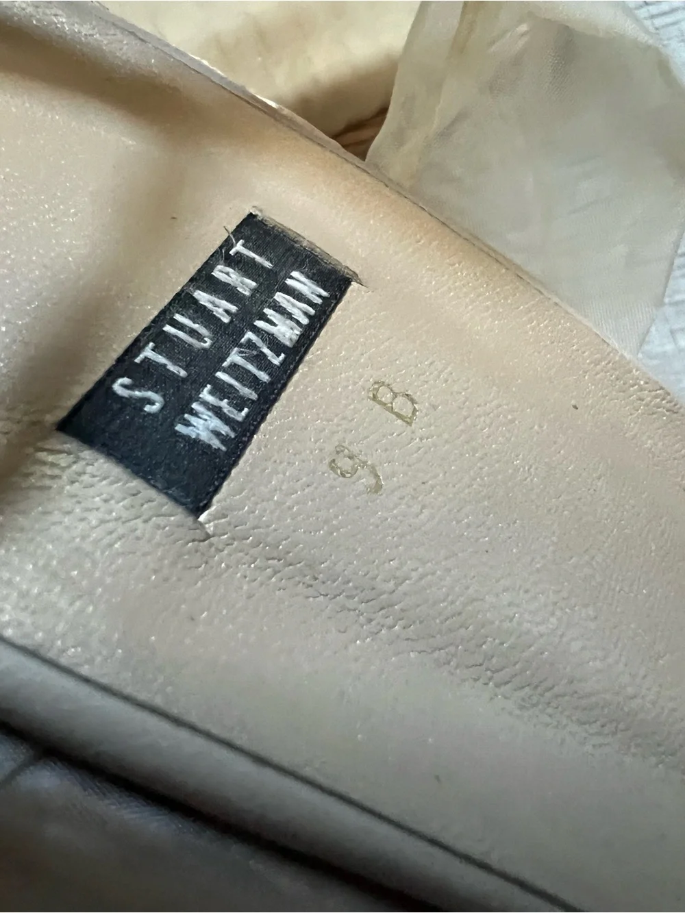 STUART WEITZMAN Cream Espadrille Wedge Sandals with Wrap Ankle Tie Tulle Size 9 - Picture 11 of 14